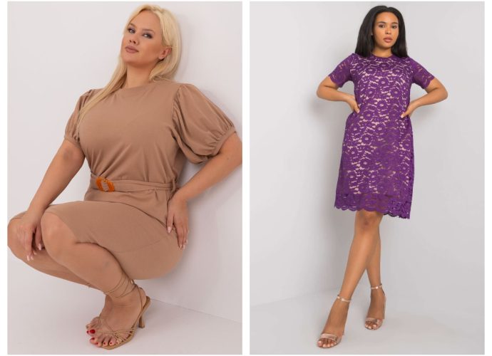 Modna sukienka plus size z koronki